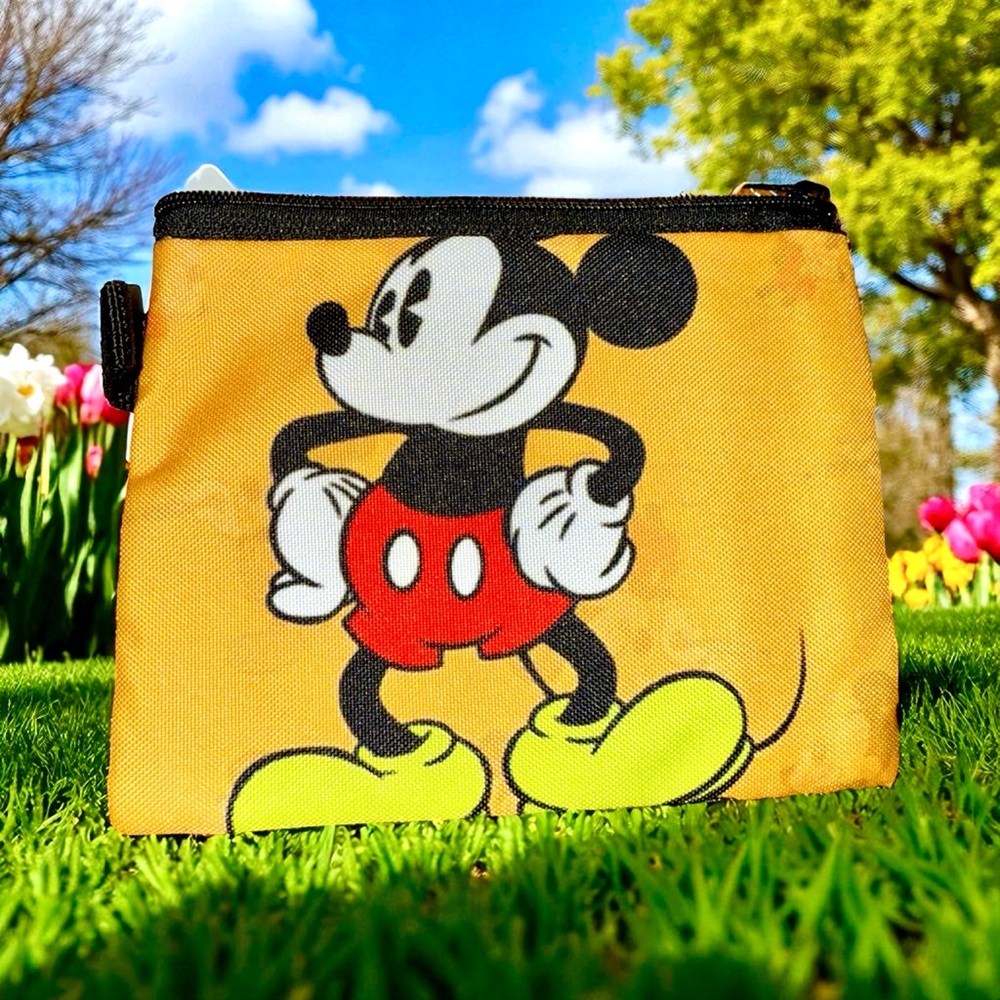 Yellow Mickey Mouse aid and Credit card case or Coin Purse. New